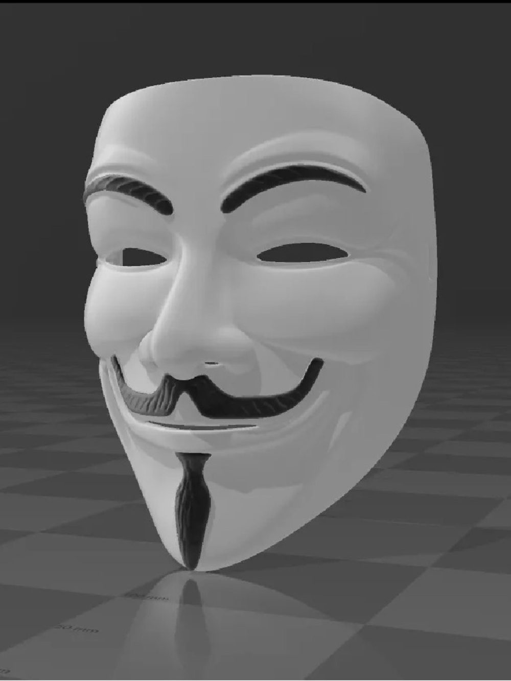 White Guy Fawkes Style Decorative Mask - Anonymous-Inspired Home Art